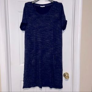 EUC Dalia short sleeved dress navy heather with zip pockets XL